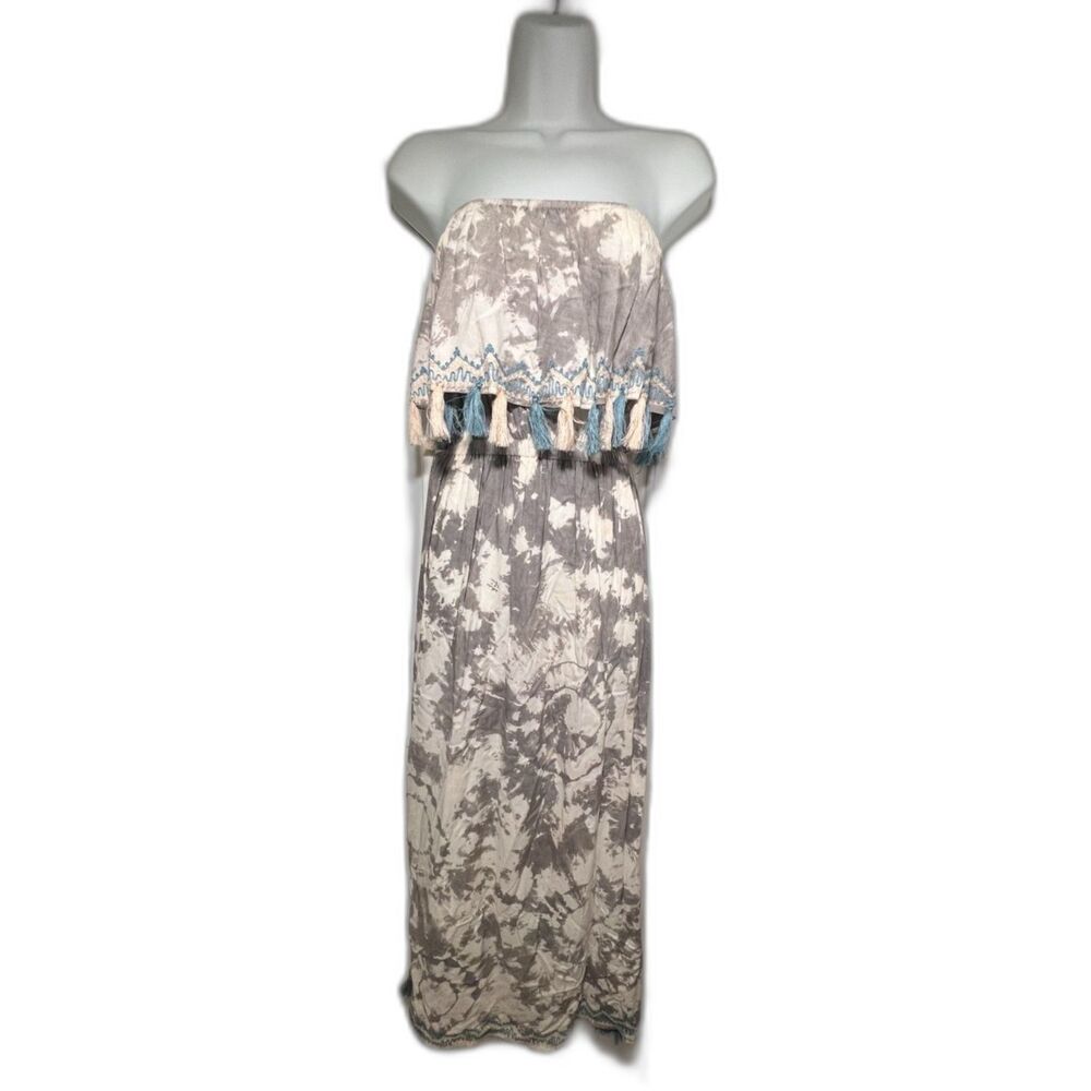 NWT SKEMO Jelly Aqua Ruffle Long Dress Women's Size S